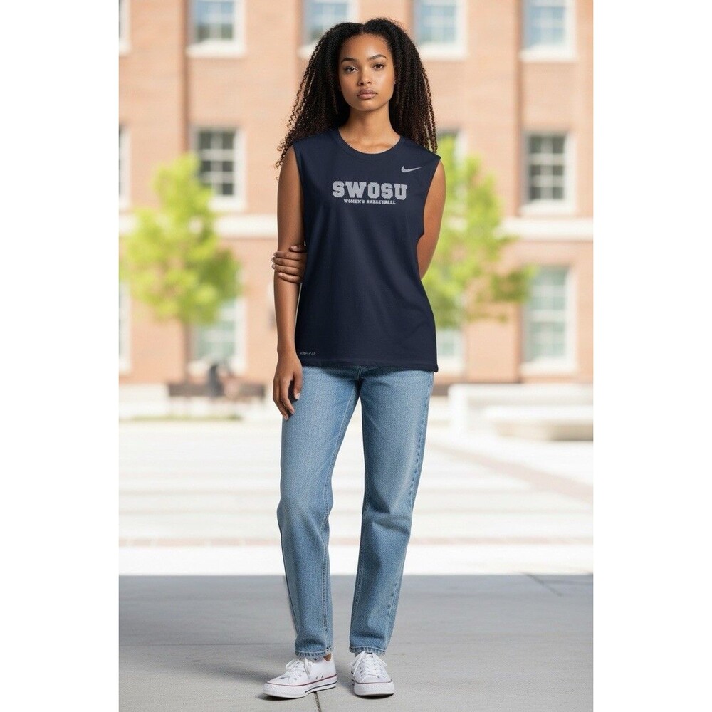 Nike Dri-Fit Women’s SWOSU Basketball Navy Blue Tank Top Size S Sports